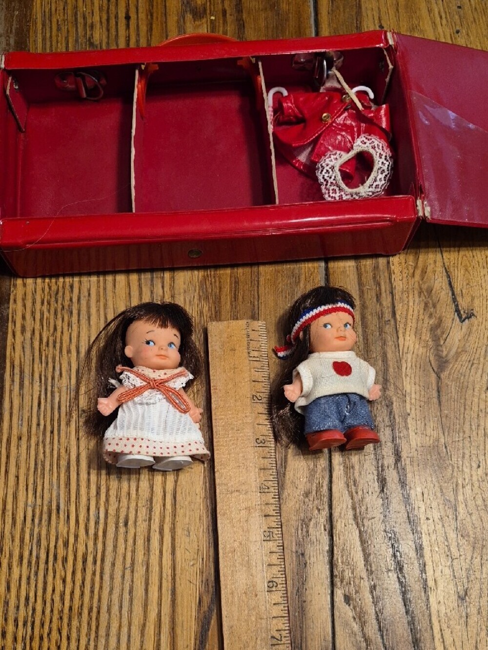 Kim Wardrobe Case Red Vintage Doll Storage And Dolls - Picture 2 of 16